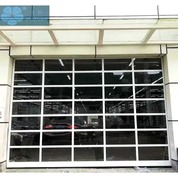 Puerta de garaje de vidrio de aluminio seccional completo transparente